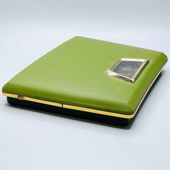 Vintage BORG Avocado Olive Green Personal Bathroom Scale 300lbs MCM Lifestyle - Picture 4 of 15